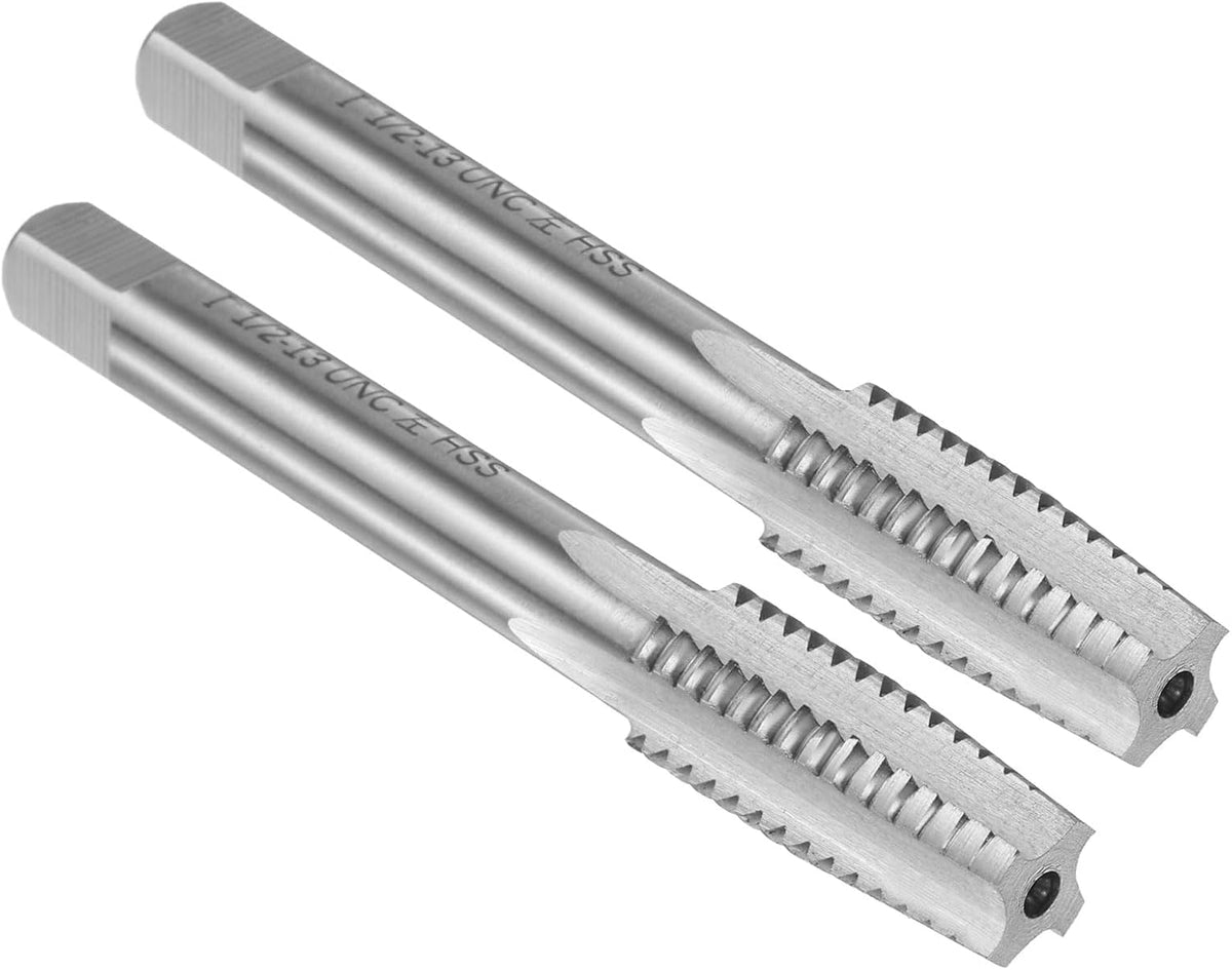 2pcs Hand Taper Tap 1/2"-13 UNC 2B Left Hand Thread Taper Style Taps Straight Flute Screw Tapping Threading Tool High Speed Steel HSS6542
