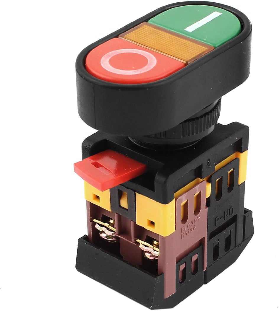 ON/Off Control Yellow Light Momentary Push Button Switch AC 600V 10A