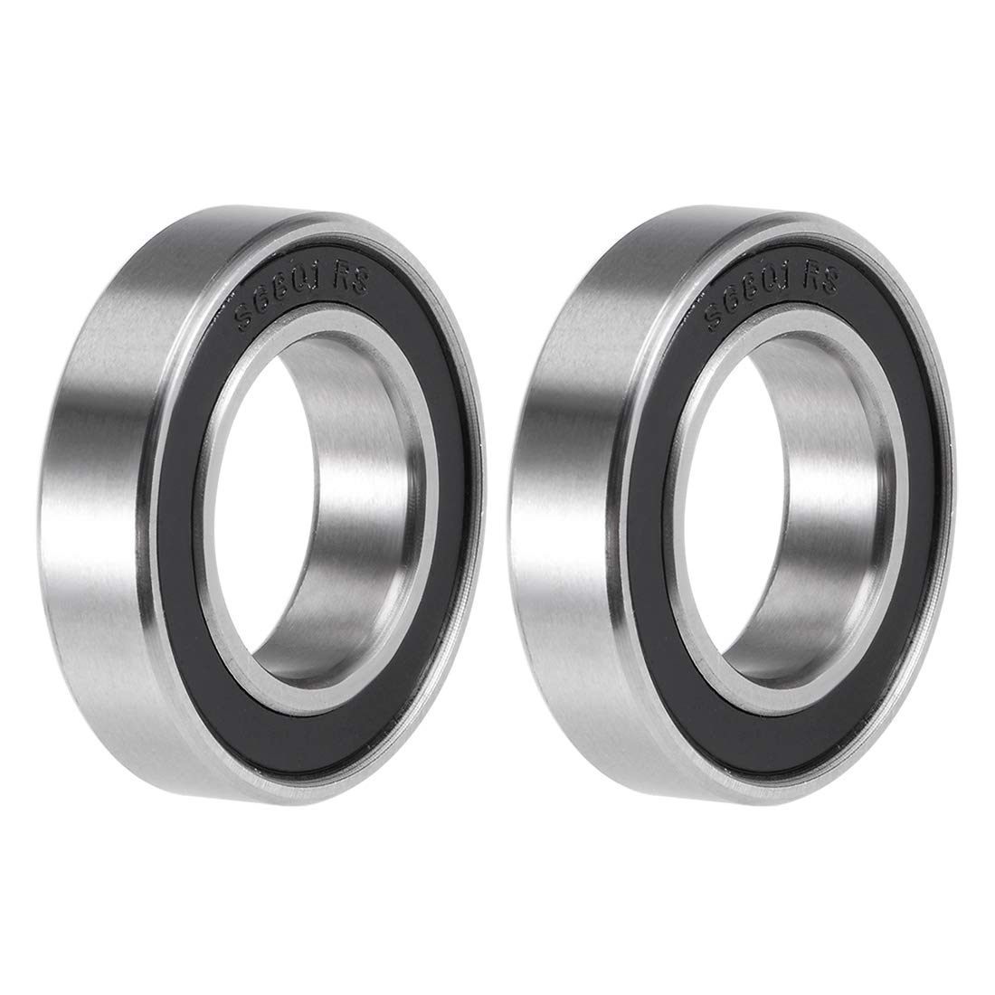 S6801-2RS Deep Groove Ball Bearings 12mm x 21mm x 5mm Double Sealed 440C Stainless Steel 2pcs