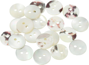 20 Pcs Natural Shell Buttons, 2 Hole Mother of Pearl Buttons 12.5mm Sewing Buttons Sewing Craft Buttons for Shirt Sewing DIY Crafts Decoration, White