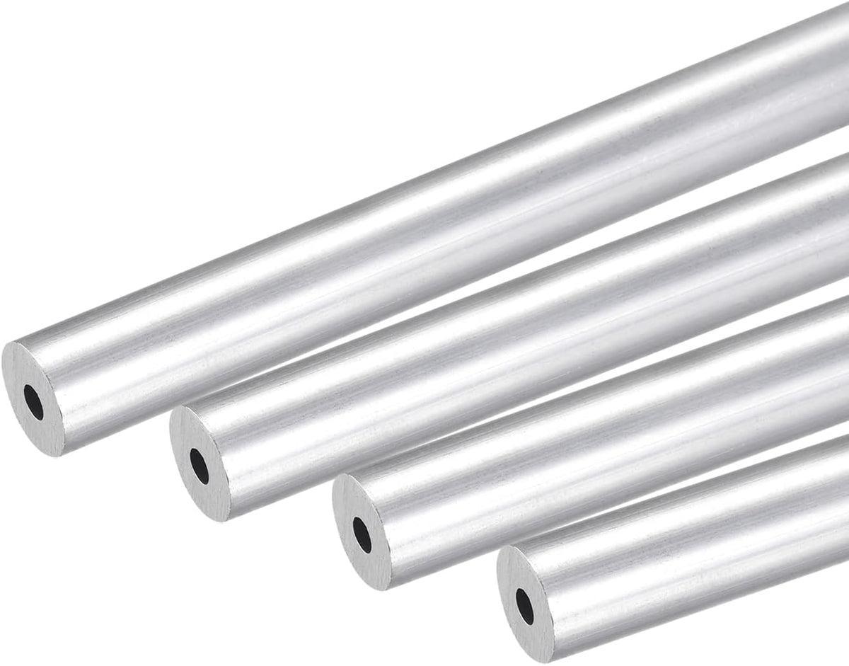 6061 Aluminum Round Tube 12mm OD 3mm Inner Dia 250mm Length Pipe Tubing 4 Pcs