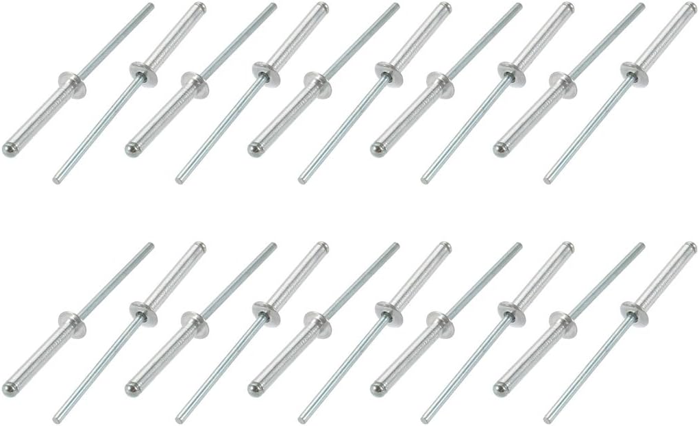 20 Pcs 3.2mm x 21mm Aluminum Open End Blind Rivets Fastener