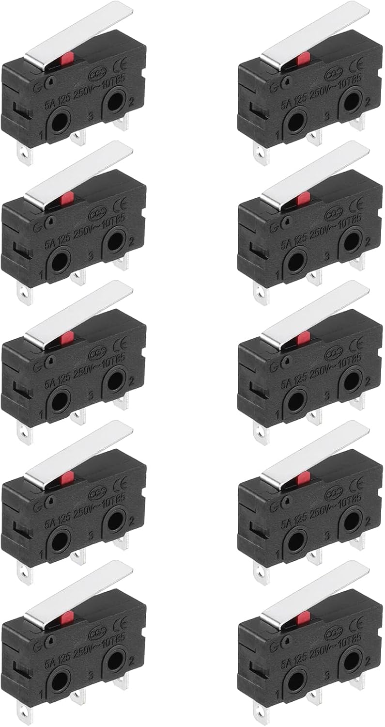 10Pcs KW11-3Z-B 1NO + 1NC Micro Limit Switch 5A 125/250VAC Waterproof Miniature Micro Switches for Precision Components
