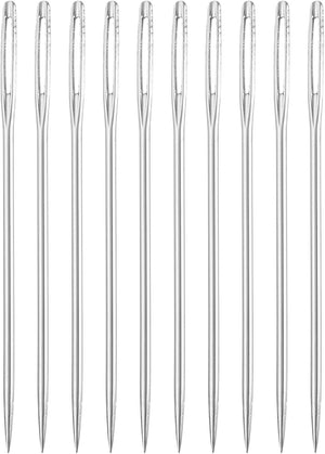 50Pcs Large Eye Needles, 1.81" 1.05mm High Carbon Iron Embroidery Thread Needle Sewing Big Eye Needle Knitting Needles for Hand Sewing Art Crafts, Silver