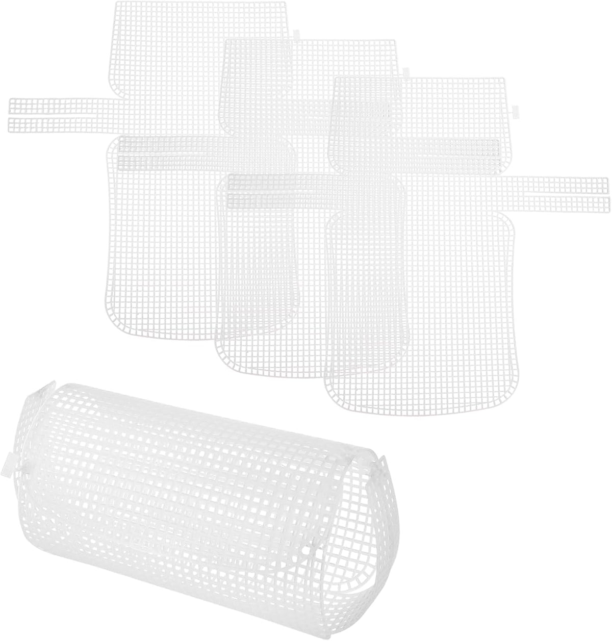 4Pcs Plastic Mesh Canvas Sheet, 16.7 x 15.4 Inch Plastic Mesh Sheet for Crochet Purse Making, Blank Canvas for Embroidery, Crafting, DIY Project, White