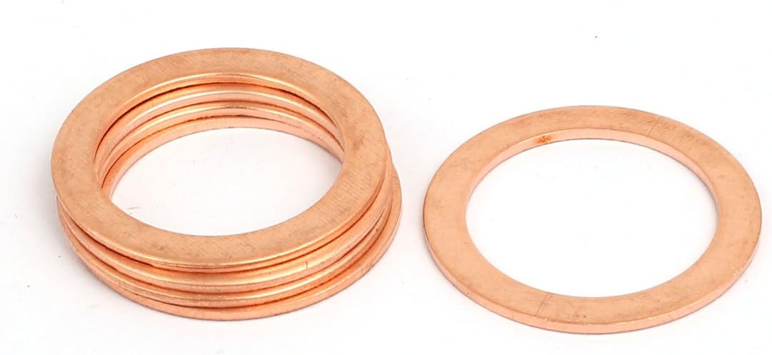 5pcs 20mmx27mmx1mm Copper Flat Ring Sealing Crush Washer Gasket