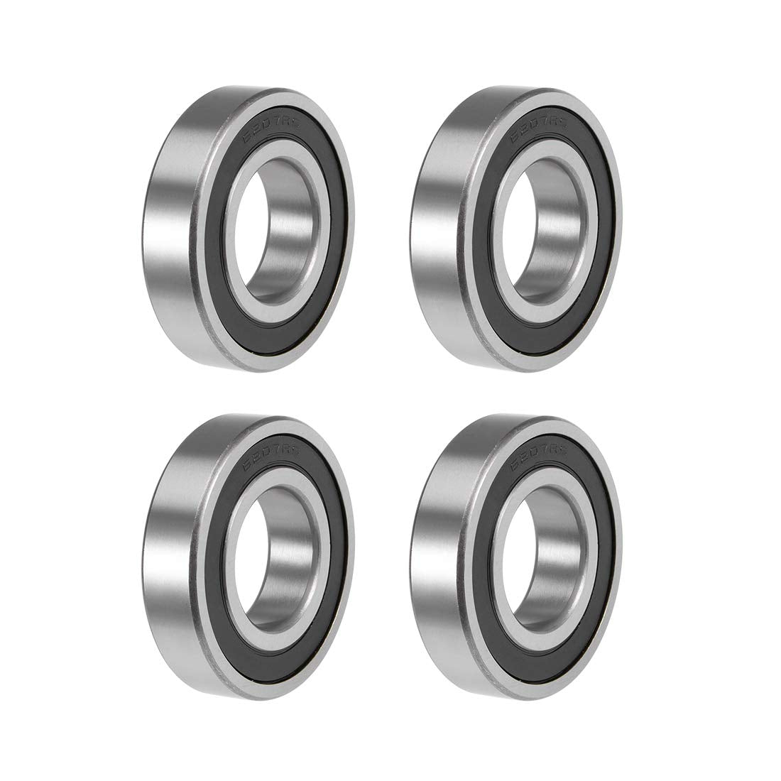 6207-2RS Deep Groove Ball Bearings Z2 35x72x17mm Double Sealed Carbon Steel 4pcs