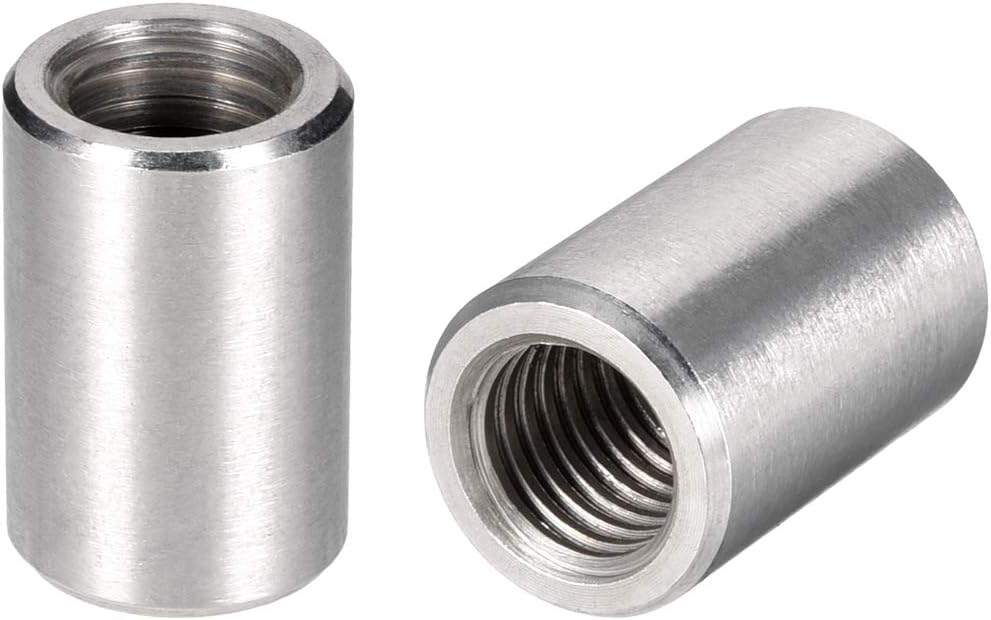 Round Connector Nuts, M14x30mm Height Sleeve Rod bar Stud Nut Stainless Steel 304, Pack of 5