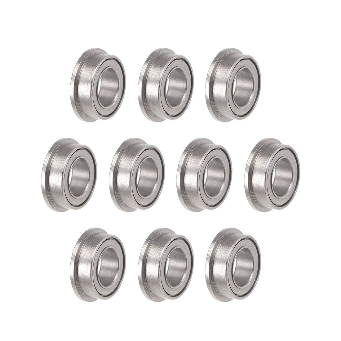 MF74ZZ Flanged Ball Bearing 4x7x2.5mm Shielded Chrome Steel Flange Rip Bearings 10pcs