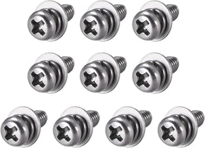 M4 x 6mm Stainless Steel Phillips Pan Head Machine Screws Bolts Combine with Spring Washer and Plain Washers 10pcs