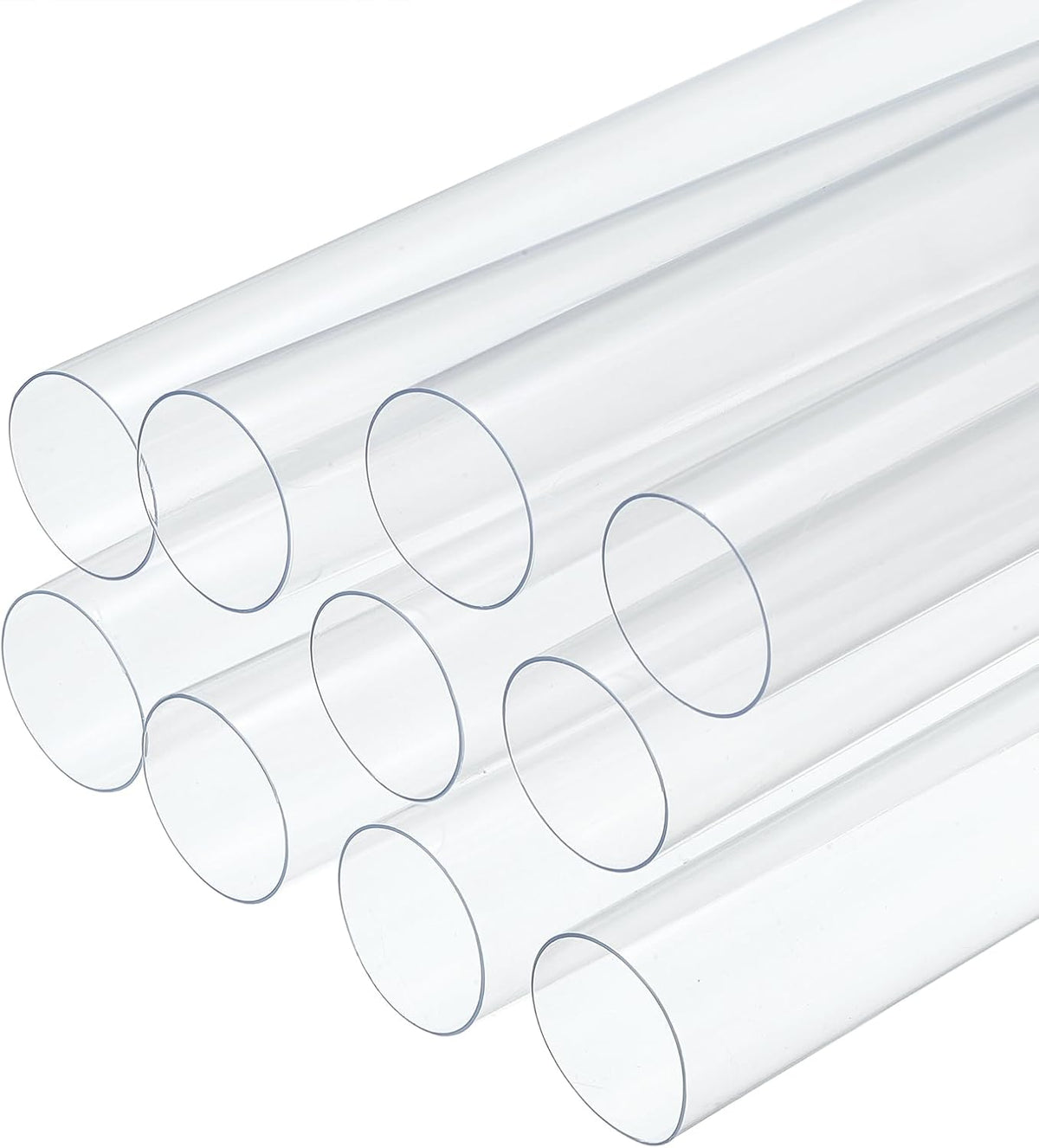 10 Pcs Clear Plastic Rigid Tubing 29mm ID x 30mm OD, 0.5 Meters Length Round Polycarbonate Tubing for Aquarium Water Pipe, Water Cooling System, Plumbing