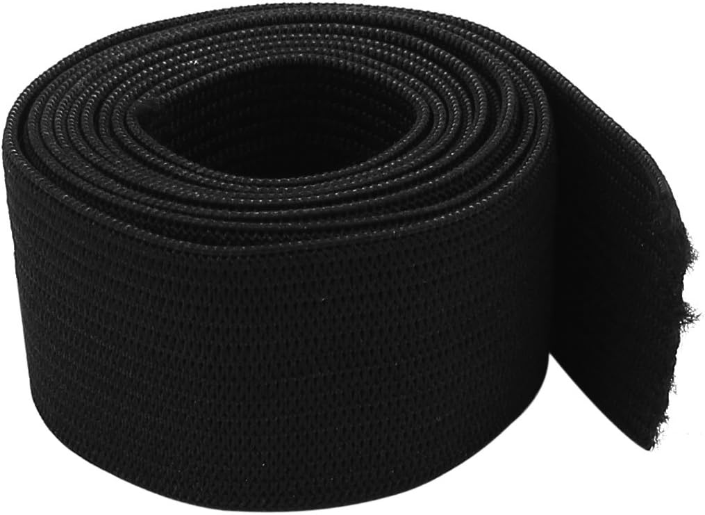 LinkMejor Household Trousers Pants Sewing Stretchy Band 25mm Wide 1M Long Black