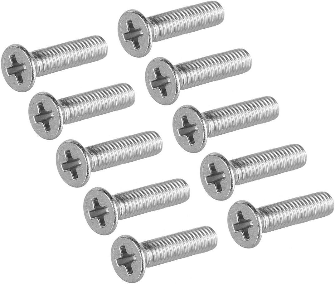 M3x12mm Flat Head Machine Screws, Phillips Cross Screw, 304 Stainless Steel, Fasteners Bolts 100Pcs