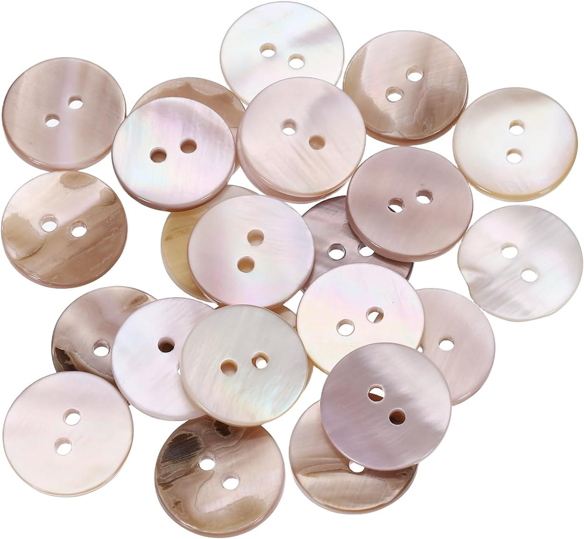 25pcs Natural Shell Buttons, 2 Hole Mother of Pearl Buttons 15mm Sewing Craft Button for Shirt Bag DIY Sewing Crafts Decoration, Purple