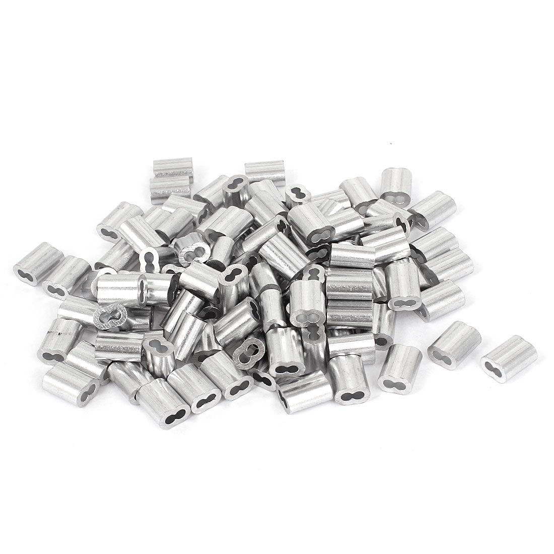 1/10-inch Wire Rope Aluminum Sleeves Clip Fittings Cable Crimps 100pcs