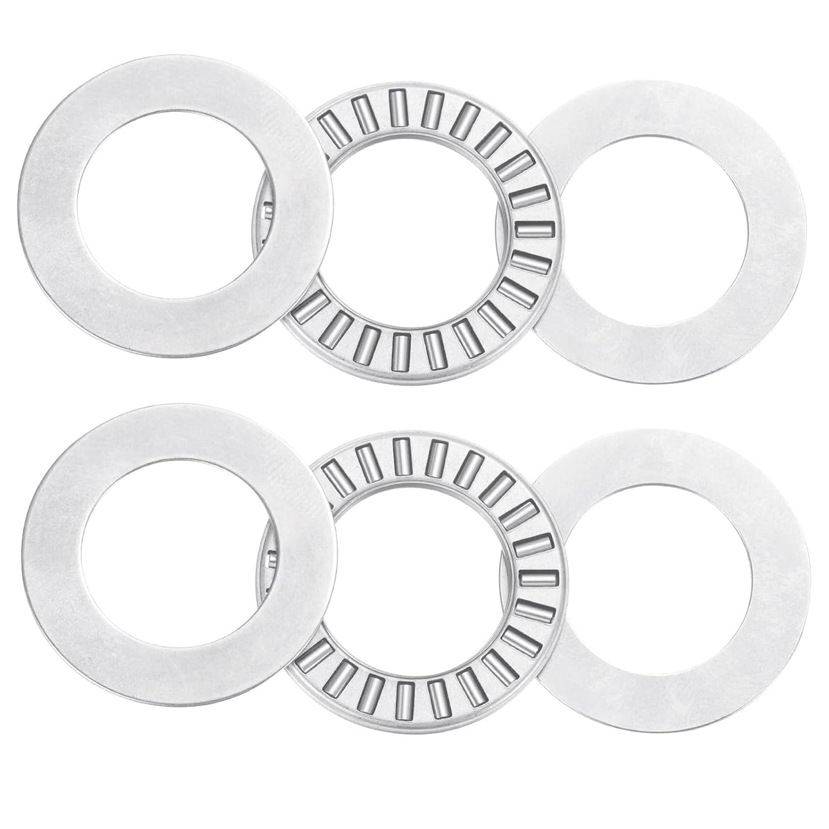 2 Pcs NTA1220 2TRA Thrust Needle Roller Bearings with Washers, 1.24" ID, 1.24" OD, 0.14" Thk, for Lawn Mower Truck Power Steering, Chrome Steel (ABEC5)