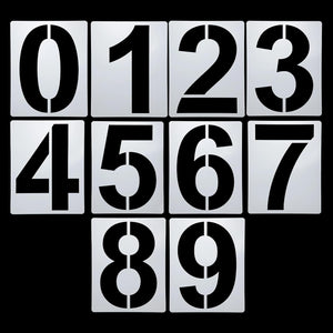 10 Inch Large Number Stencils Set, 0-9 Plastic Address Number Stencil Templates Reusable Digital Painting Templates for Cake Stencil Address Number Painting, Style A