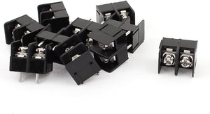 AC 300V 20A 2P Wire Connector Screw Barrier Terminal Blocks 10 Pcs