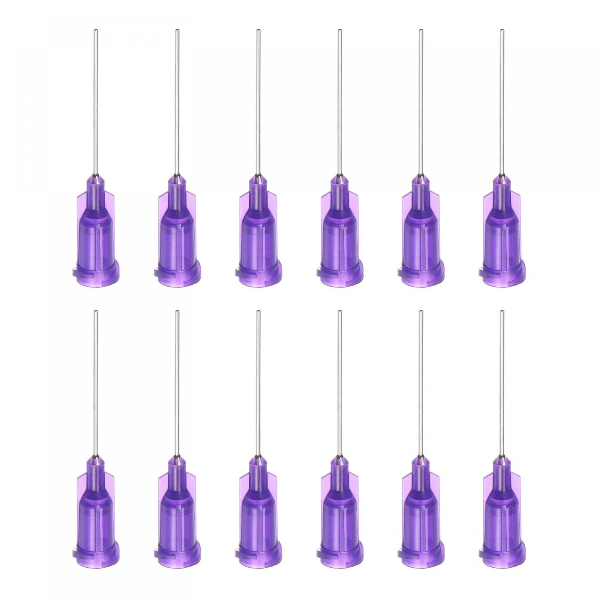 Industrial Blunt Tip Dispensing Needle with Luer Lock for Liquid Glue Gun, 21G 1", 20 Pcs (Purple)