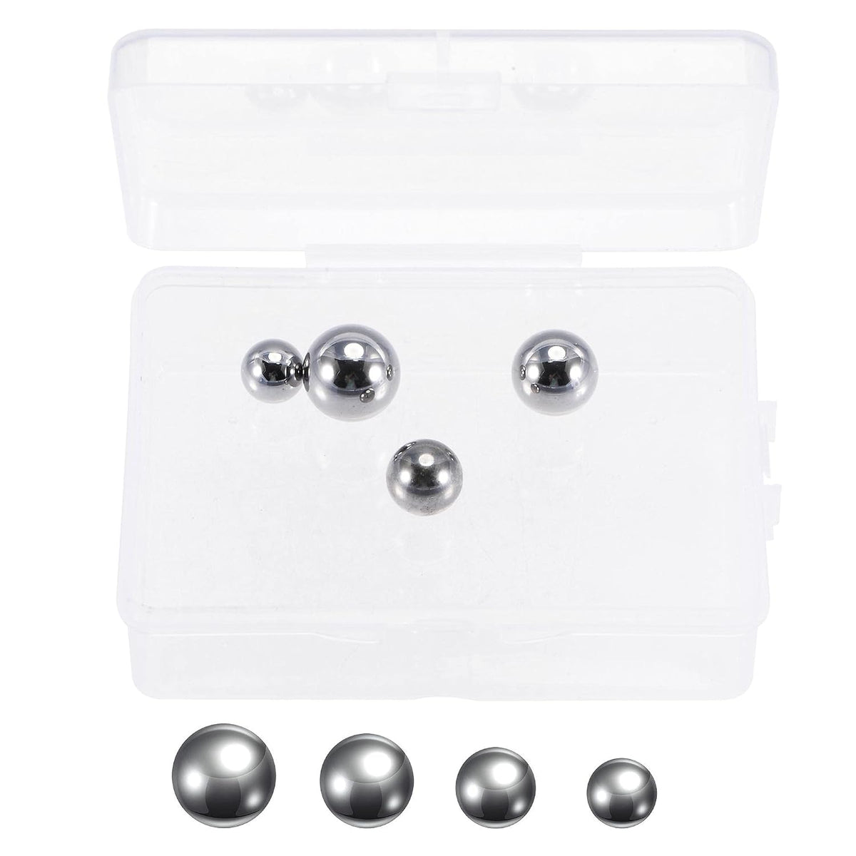 4pcs 4 Size Bearing Balls Assortment Chrome Steel 3/8" 7/16" 1/2" 9/16" with Storage Box