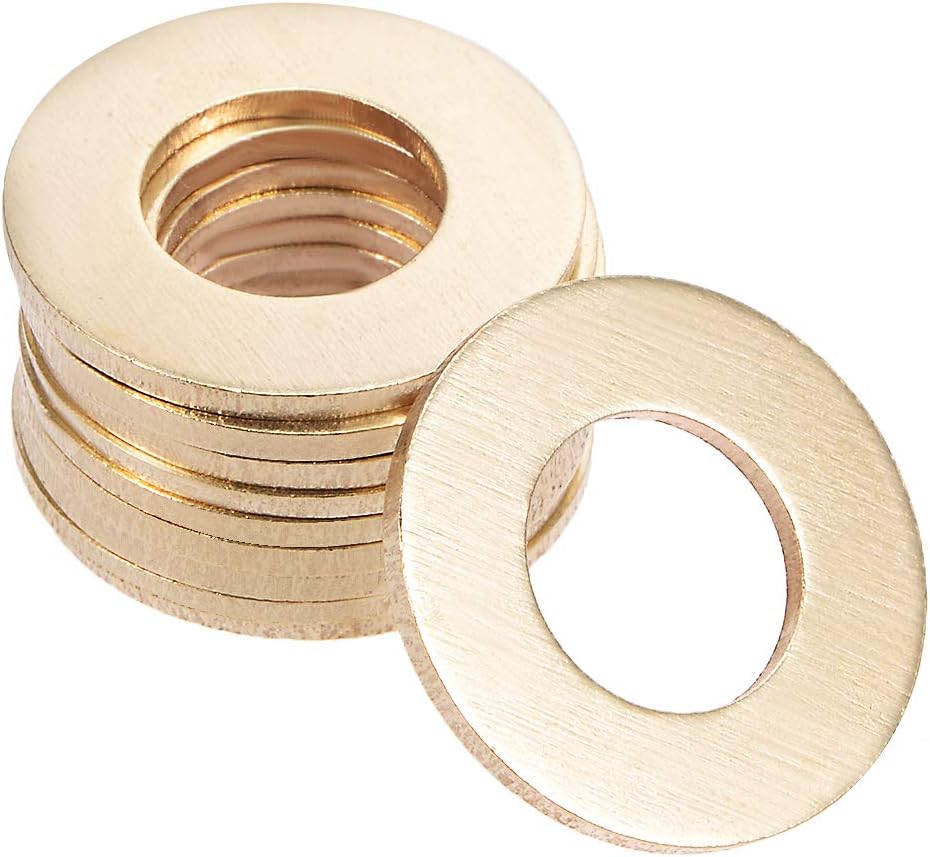 10Pcs 12.5mm x 24mm x 1.5mm Brass Flat Washer for Screw Bolt