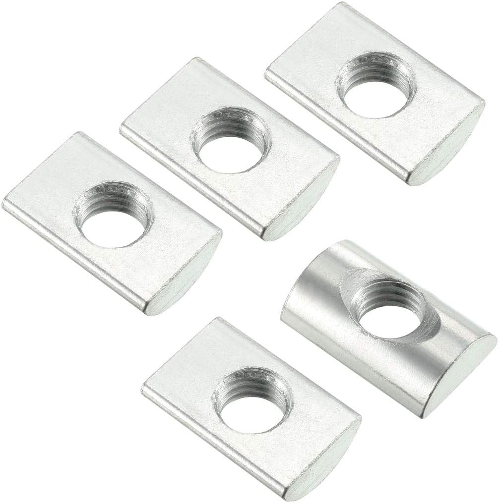Half Round Roll-in Nut, M8 Threaded for 4040 Series Aluminum Extrusions Profile, Pack of 5