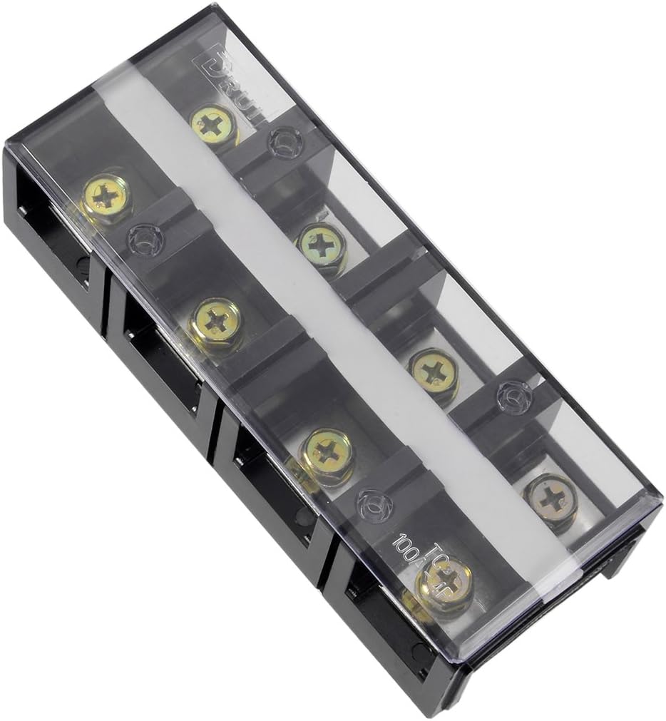 Dual Rows 4 Positions 600V 100A Wire Barrier Block Terminal Strip