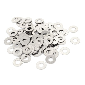 M4x10mmx0.5mm Stainless Steel Round Flat Washer for Bolt Screw 100Pcs