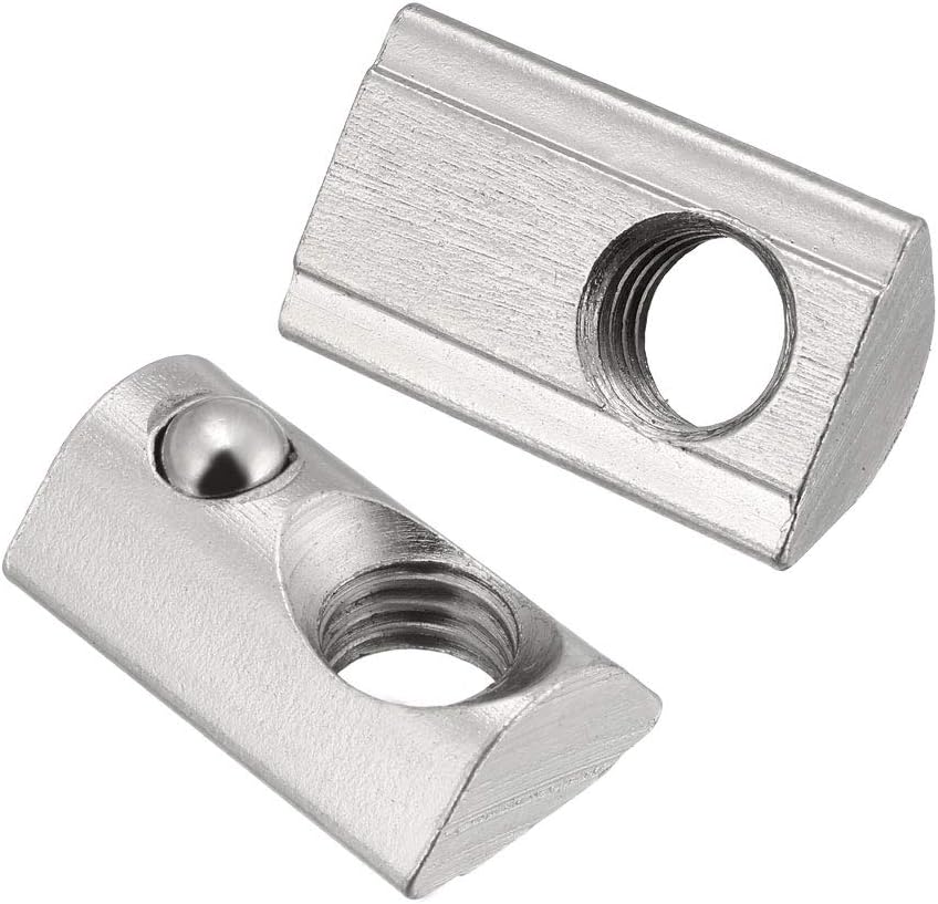 Roll-in Spring M8 T Nut, Roll Ball Elastic Nuts for 4040 Series Aluminum Extrusion Profile Suitable for Aluminum Profile with 8mm Groove Depth, Pack of 10