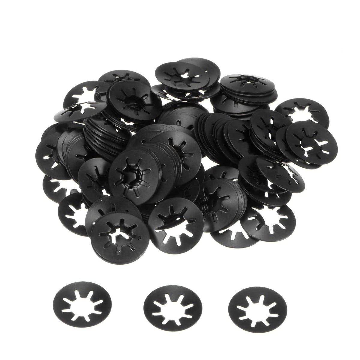 150PCS 65Mn Steel Internal Tooth Push on Locking Washers M6 x 16mm Speed Clips Fasteners, Push Nut Washers