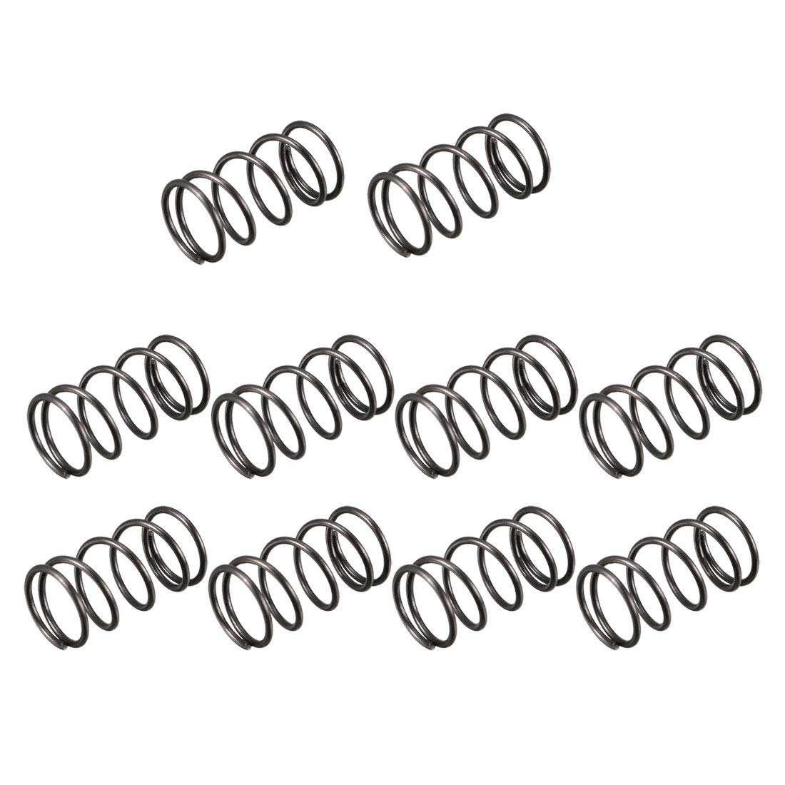 Compression Spring - 1.2mm Wire Dia, 14mm OD, 25mm Free Length Spring Steel Extension Spring,Black,10Pcs
