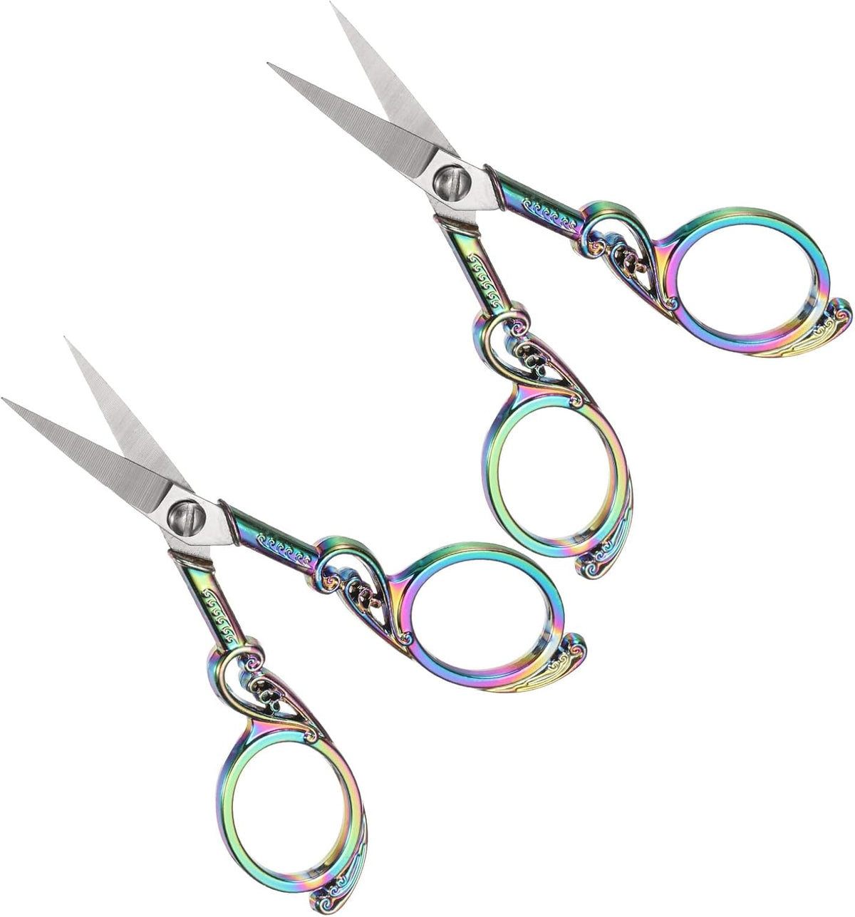 2pcs Sewing Scissors Stainless Steel Tailor Scissors Durable Sewing Shears Delicate Sewing Shears for Embroidery Sewing Handcraft Craft Everyday Use Art Work DIY Tool Colorful