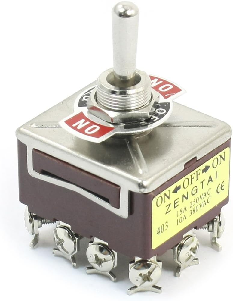 AC 380V 10A ON/Off/ON 3 Positions 12 Pin Latching Toggle Switch 4PDT