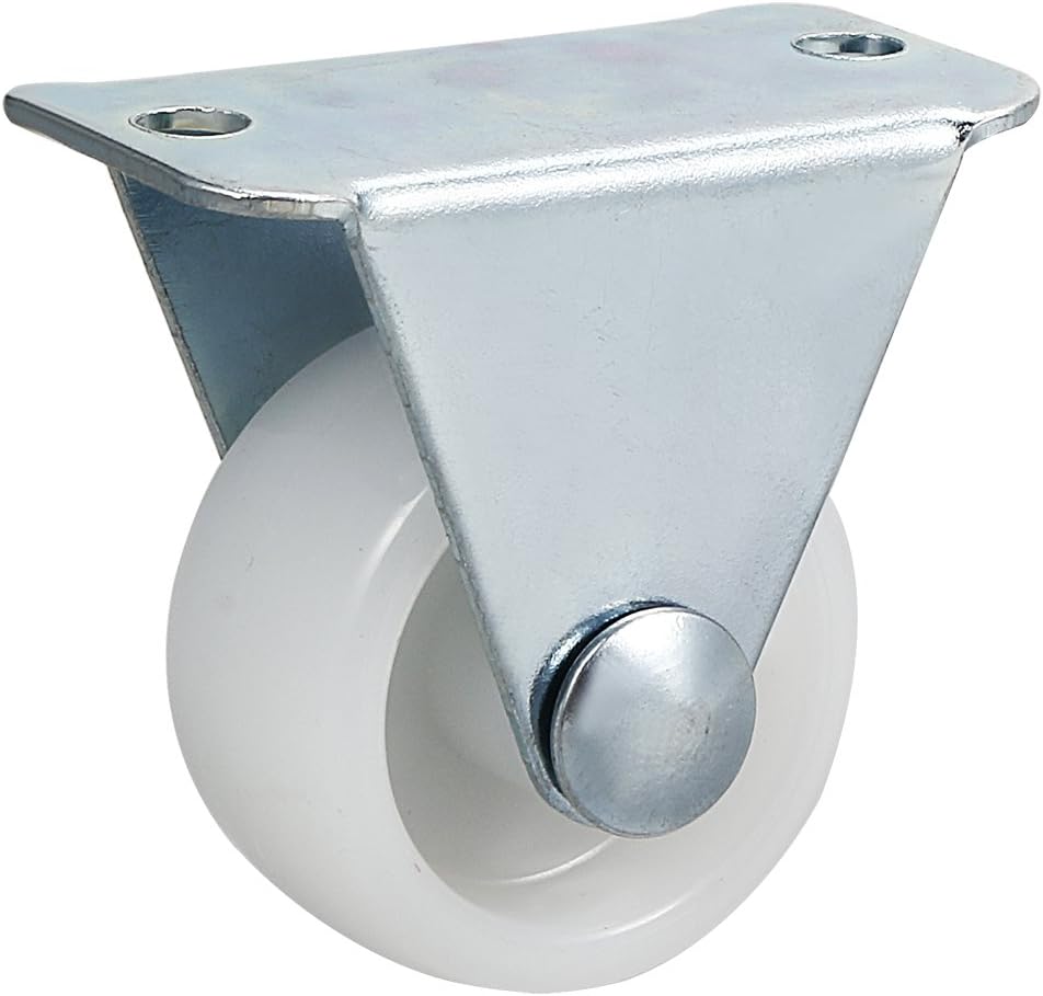 Caster Wheels 1" Polypropylene with Top Plate 11LBS Capacity for Furniture Carts Workbench, White, Pack of 8