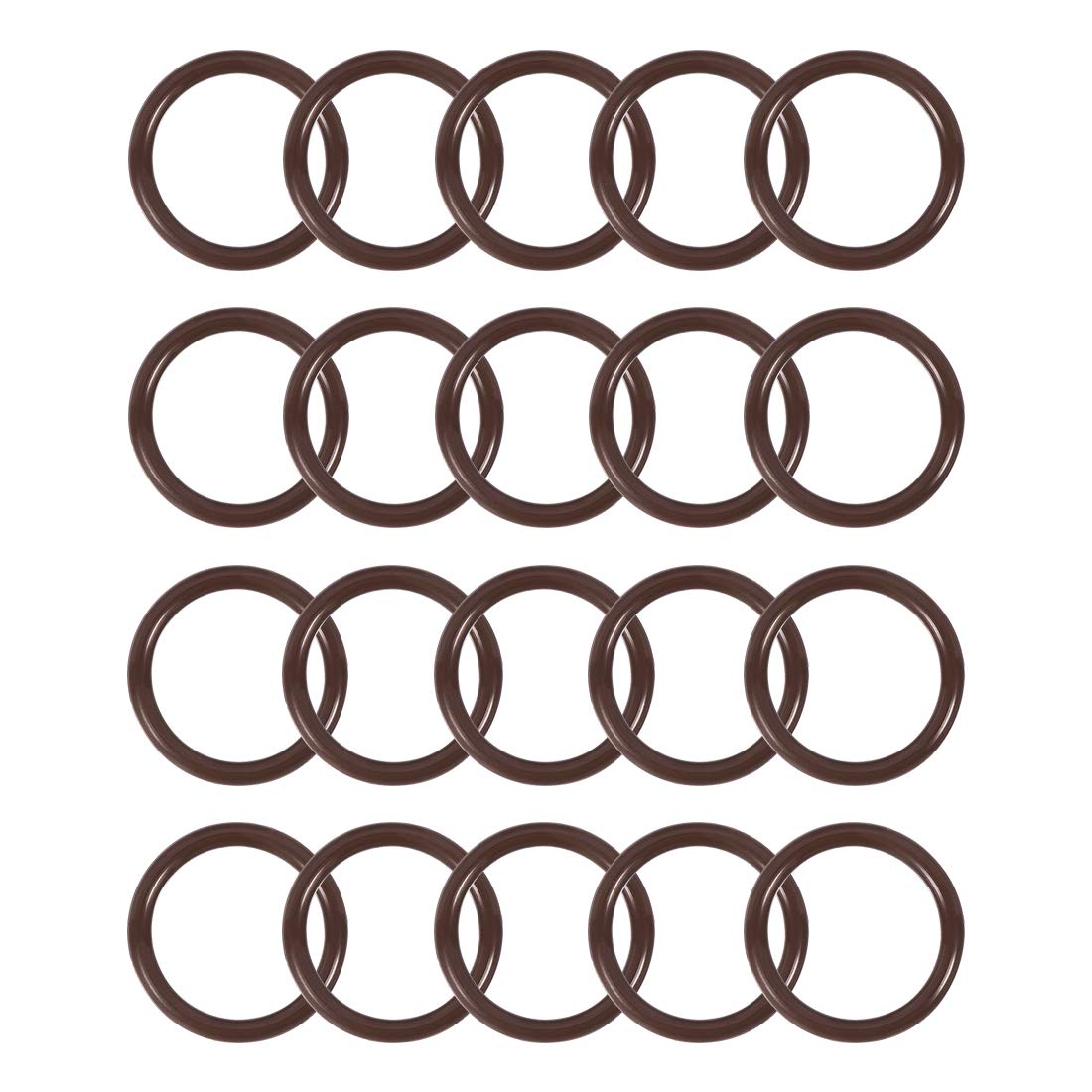 Fluorine Rubber O-Rings 22mm OD 17mm ID 2.5mm Width, Metric FKM Sealing Gasket, Pack of 20
