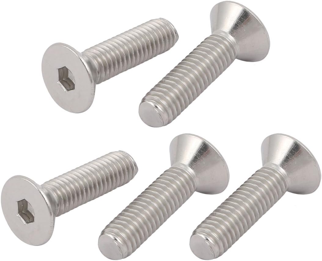 3/8-16 x 1-1/2" 304 Stainless Steel Flat Head Hex Socket Cap Screw Fastener 5pcs