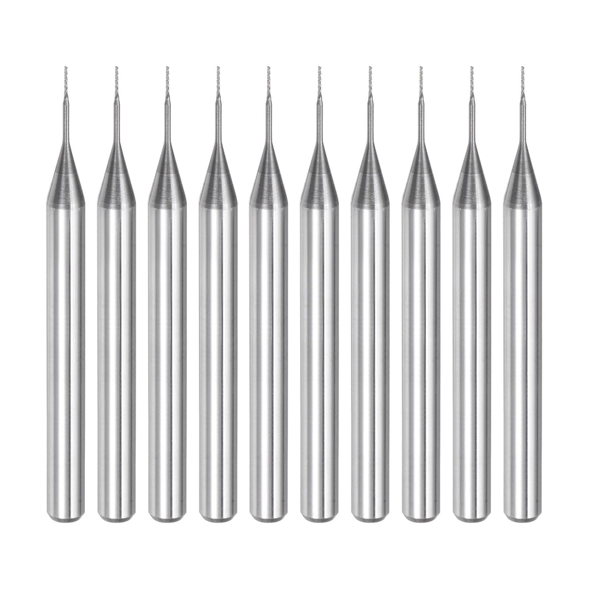 10Pcs 0.3mm Carbide End Mill Engraving Milling Cutter CNC Router Bits for PCB Machine, 1/8" Shank