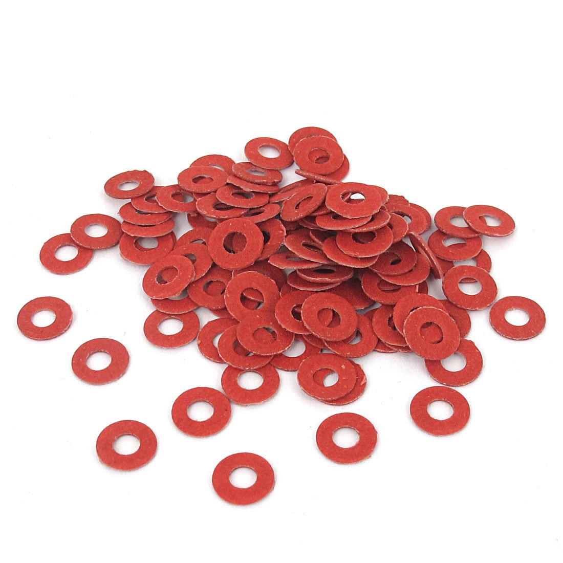 a15112300ux0388 3 mmx7 mmx0.5 mm Fiber Motherboard Insulating Pad Fastening Washers Red 100Pcs