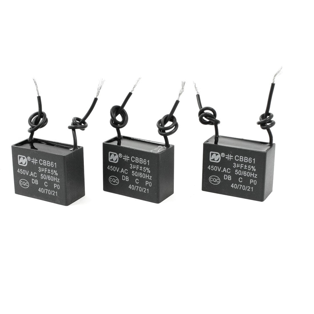 a13050300ux1285 AC 450V 3uF 50/60 Hz Polypropylene Film Cuboid CBB61 Motor Run Capacitance 3 Piece, 1.18" Width, 1.5" Length