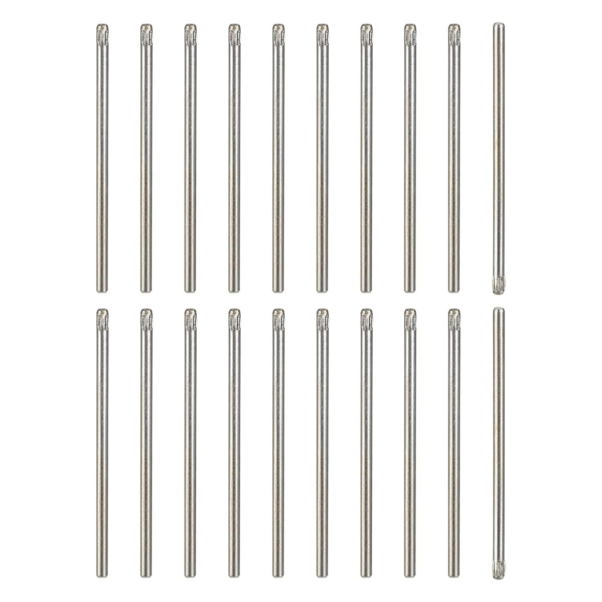 1.5x35mm 304 Stainless Steel Dowel Pins, 20Pcs Knurled Head Flat Chamfered End Dowel Pin, Wood Bunk Bed Shelf Pegs Support Shelves Fasten Elements