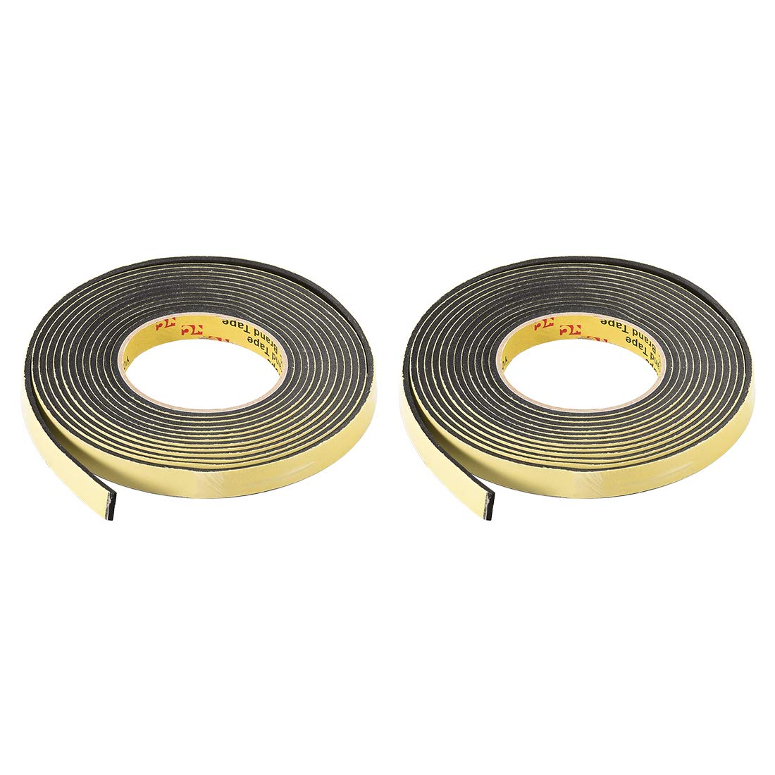 Sponge Tape, EVA Single Sided Sealing Foam Tape, 5M Length, 15mm Width, 3mm Thick, Black 2Pcs