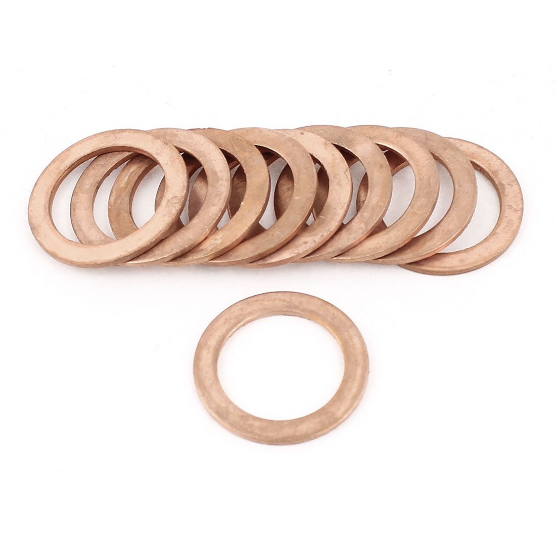 10 Pcs 20mm Inner Dia 1.5mm Thickness Copper Flat Washer Gasket Fasten