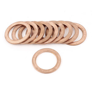 10 Pcs 20mm Inner Dia 1.5mm Thickness Copper Flat Washer Gasket Fasten