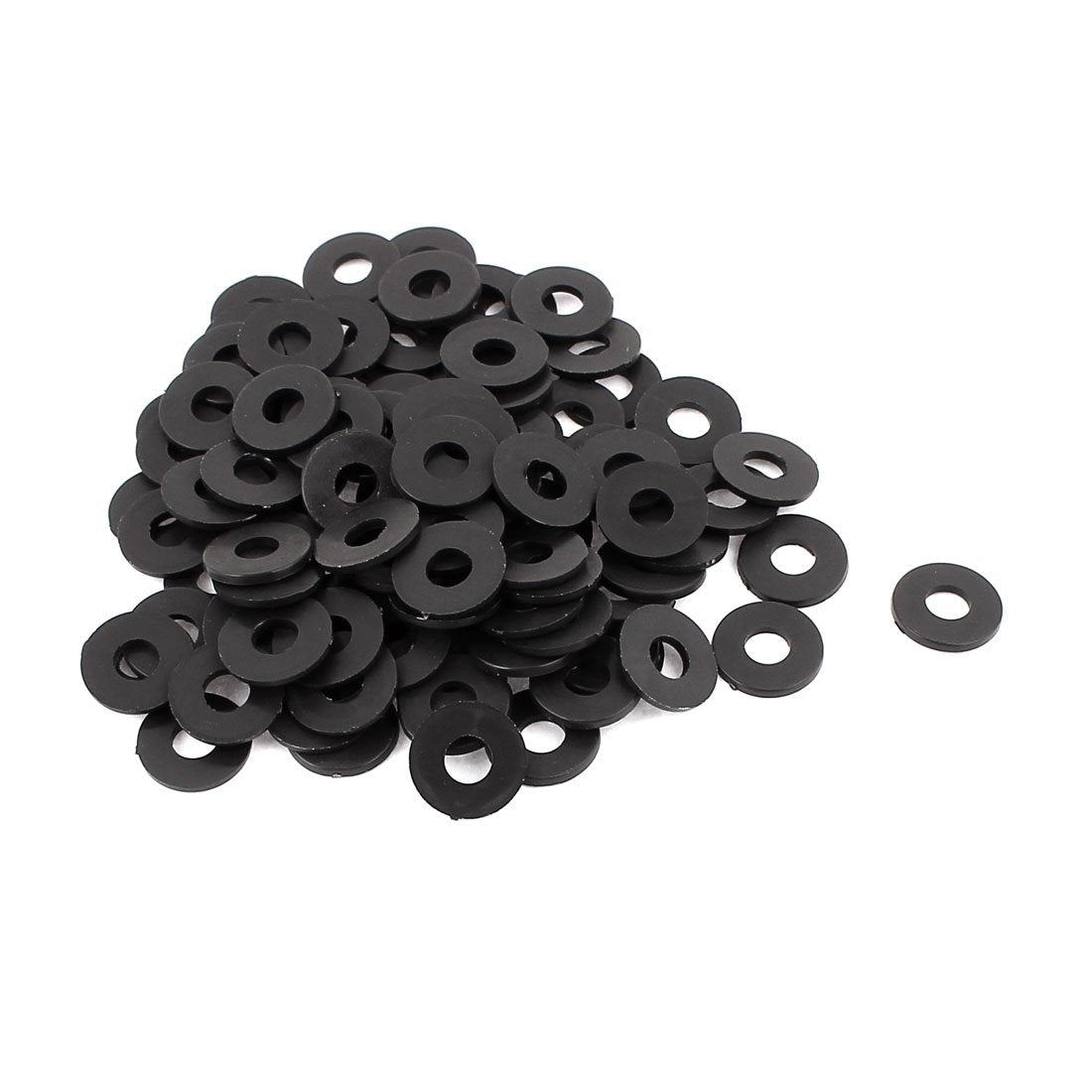 M4x10mmx1mm Plastic Round Flat Washer Gasket Seal Ring Black 100 Pcs