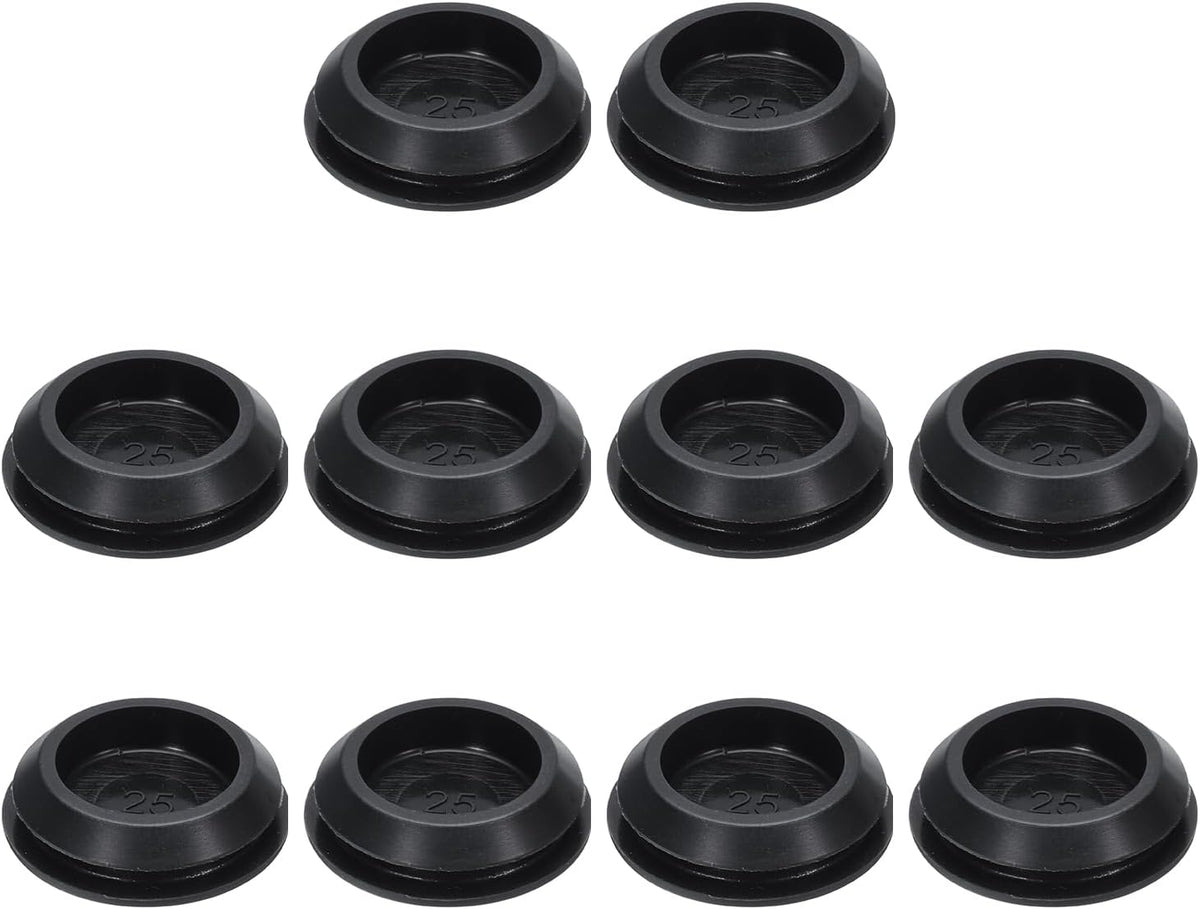 10pcs Hole Plug 1-1/8 Inch (29mm) Button Plugs Fit for 25mm Hole, Snap in Locking Hole Tube Plug Silicone Tube Waterproof Plug Tube Plug, Black