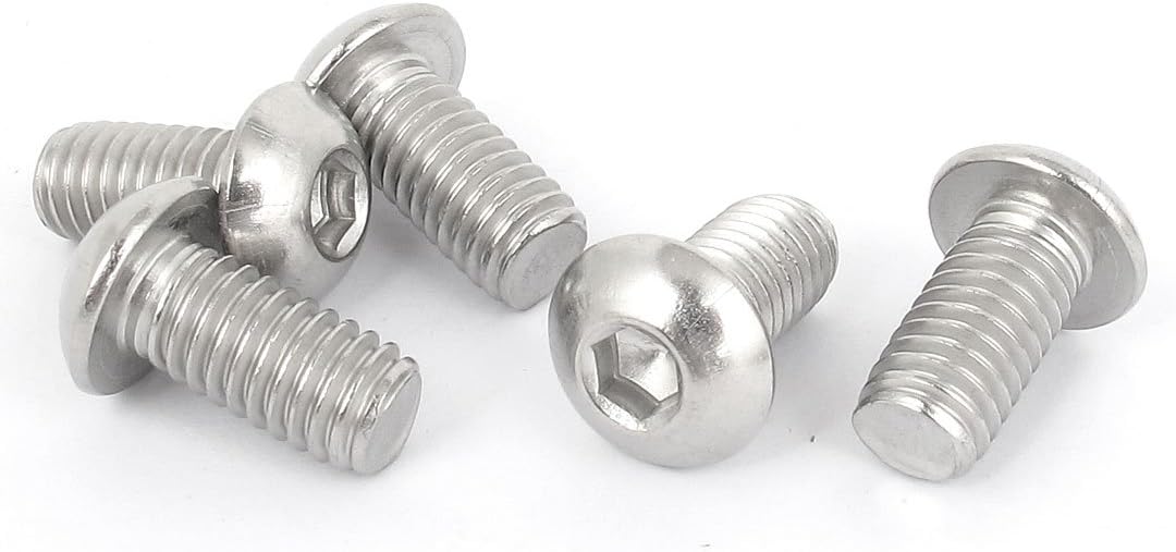 3/8-16 UNC 3/4" Thread Length Hex Socket Button Head Bolts Screws 5pcs