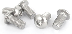 3/8-16 UNC 3/4" Thread Length Hex Socket Button Head Bolts Screws 5pcs