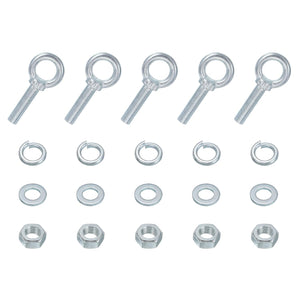5 Pack M16 Galvanized Carbon Steel Eye Bolts, 5/8" x 2.36" Lifting Ring Eye Bolt with Nuts and Washers Heavy Duty Screw Eye Bolts Kit for Tie Down Straps Indoors Outdoors, Silver