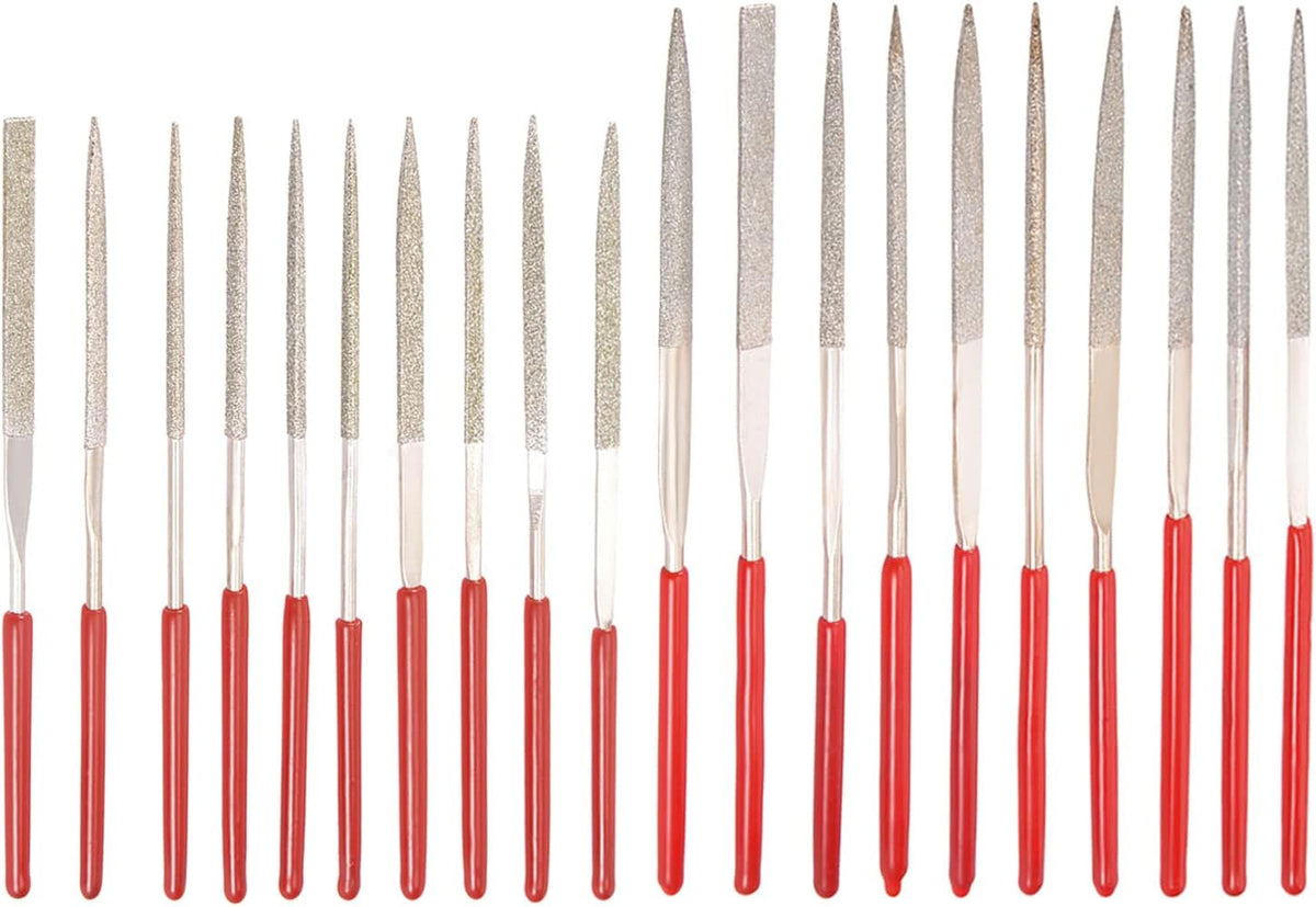 2mm x 100mm / 3mm x 140mm Diamond Needle File Set of 20 Pcs, 150 Grit