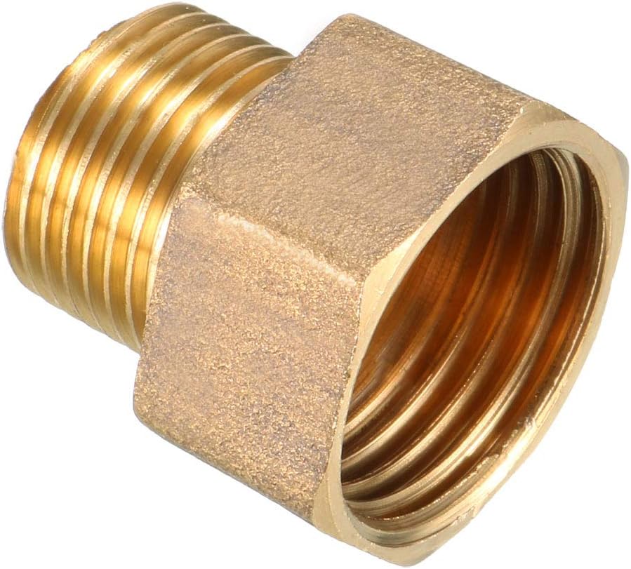 Brass Threaded Pipe Fitting 3/8 PT Male x 1/2 PT Female Coupling